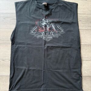 Vintage Harley Davidson Wolf Muscle Shirt XL Seaford Delaware